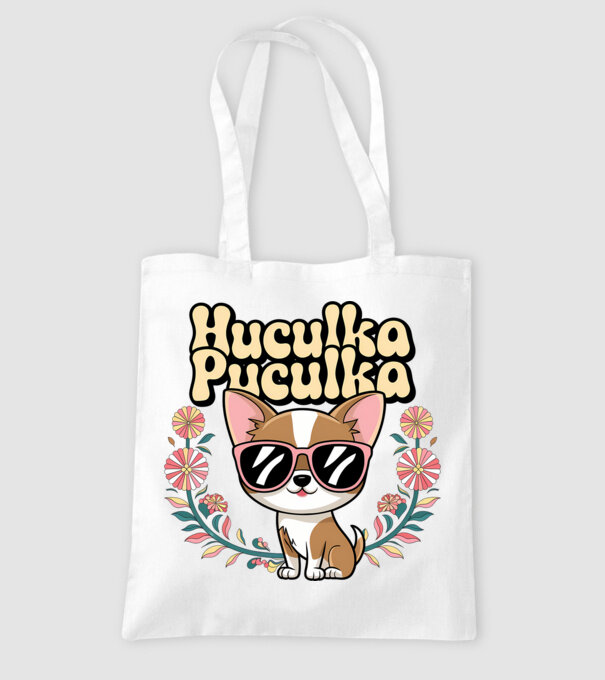 Huculka Puculka câine 1 model alb pe tricou