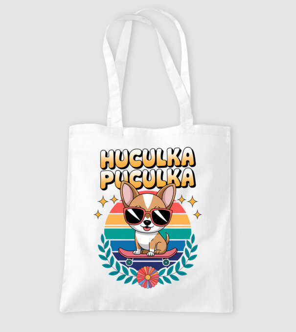Huculka Puculka Câine 2 model alb pe tricou