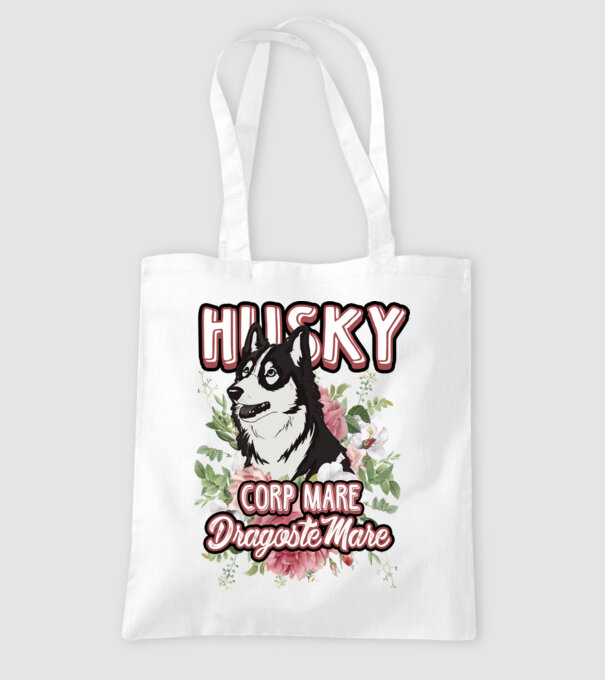 husky - corp mare, dragoste mare model alb pe tricou