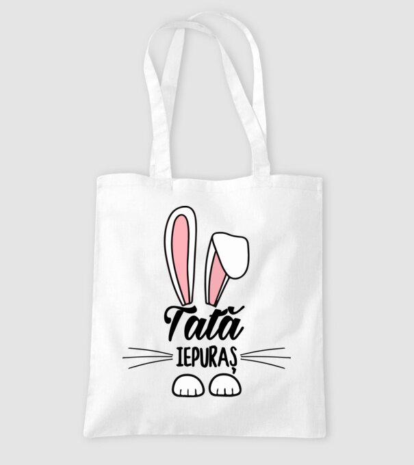 iepuraș tată model alb pe tricou