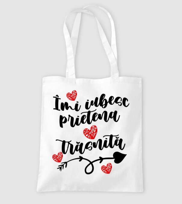Îmi iubesc prietena mea trăsnită model alb pe tricou