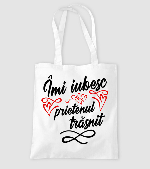 Îmi iubesc prietenul trăsnit model alb pe tricou