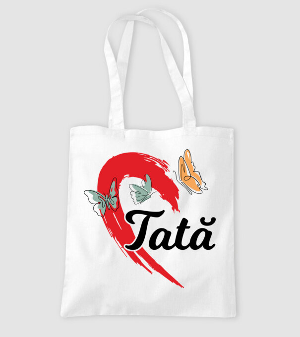 Tată model alb pe tricou