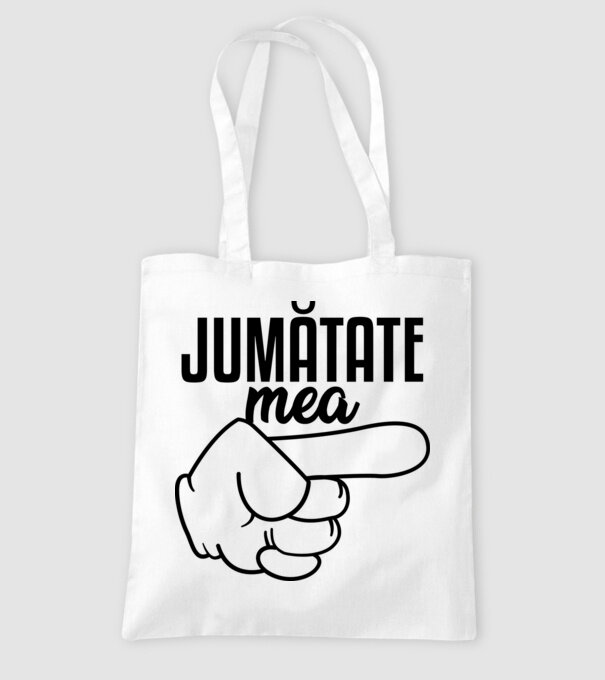 Jumătate a mea model alb pe tricou