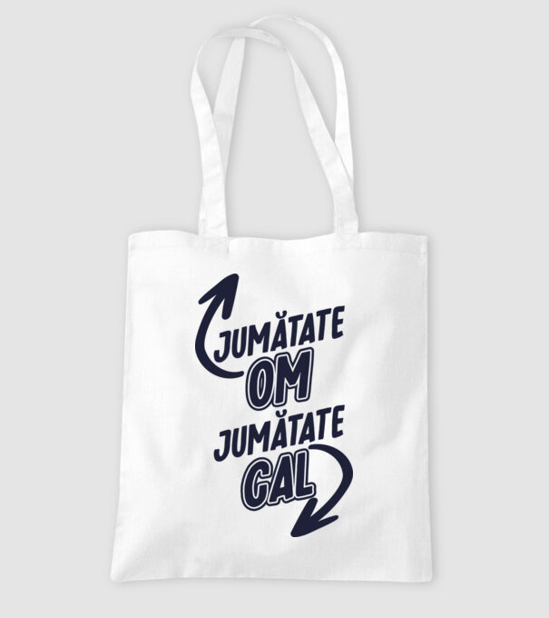 Jumătate om, jumătate cal model alb pe tricou