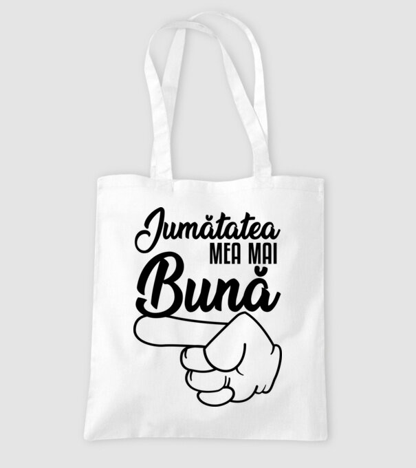 jumătatea mea mai bună model alb pe tricou