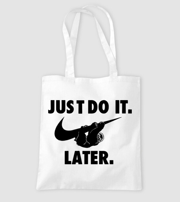 Just do it later model alb pe tricou