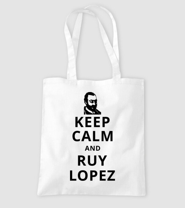 Keep Calm and Ruy Lopez v3 model alb pe tricou