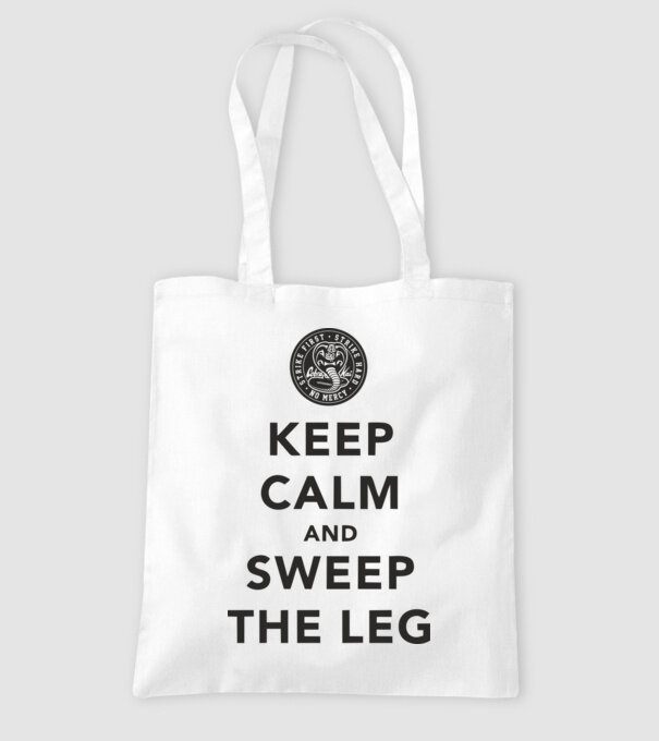 Keep calm and weep the leg cobra kai model alb pe tricou