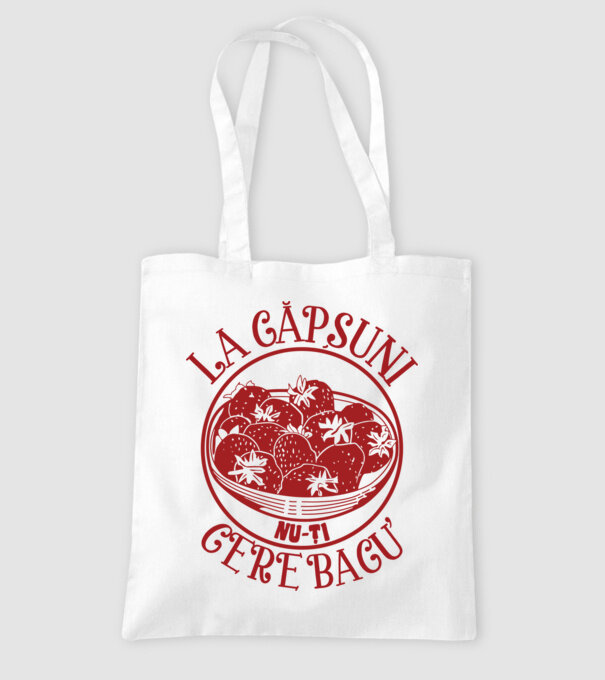 La căpșuni nu-ți cere bacu model alb pe tricou