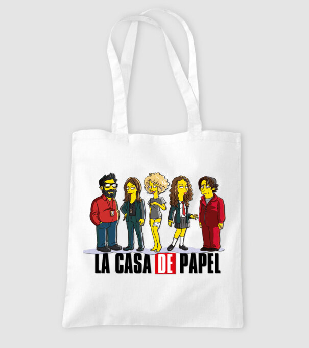la casa de papel simpson model alb pe tricou