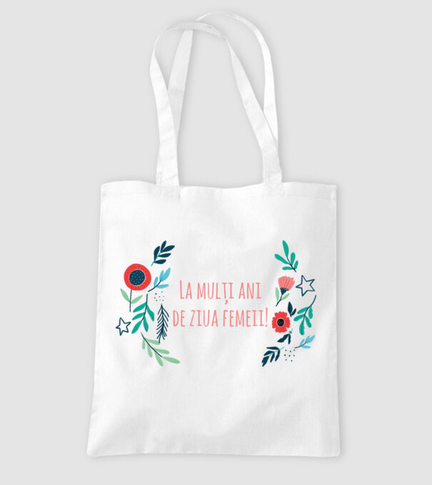 La mulți ani de ziua femeii model alb pe tricou