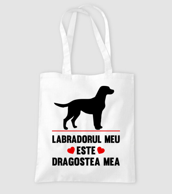 labradorul meu este dragostea mea model alb pe tricou