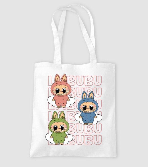 LABUBU model alb pe tricou