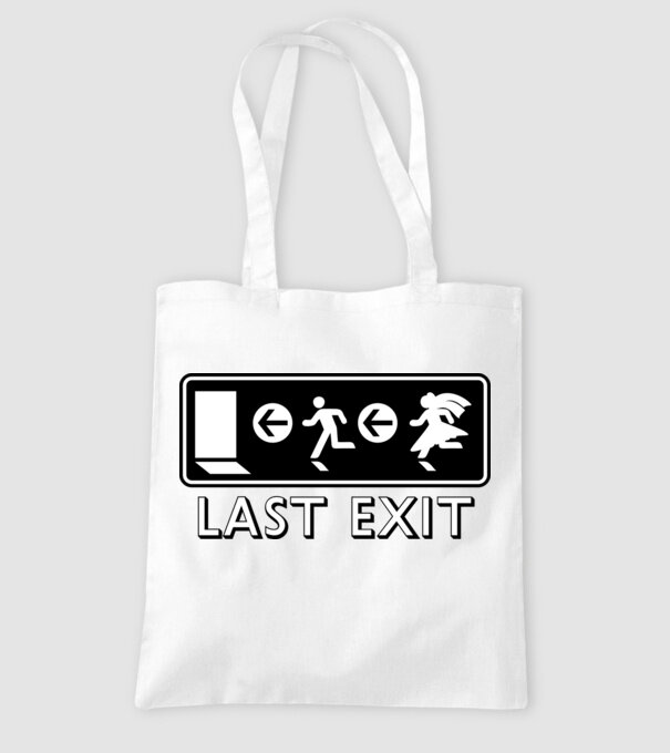 Last Exit model alb pe tricou