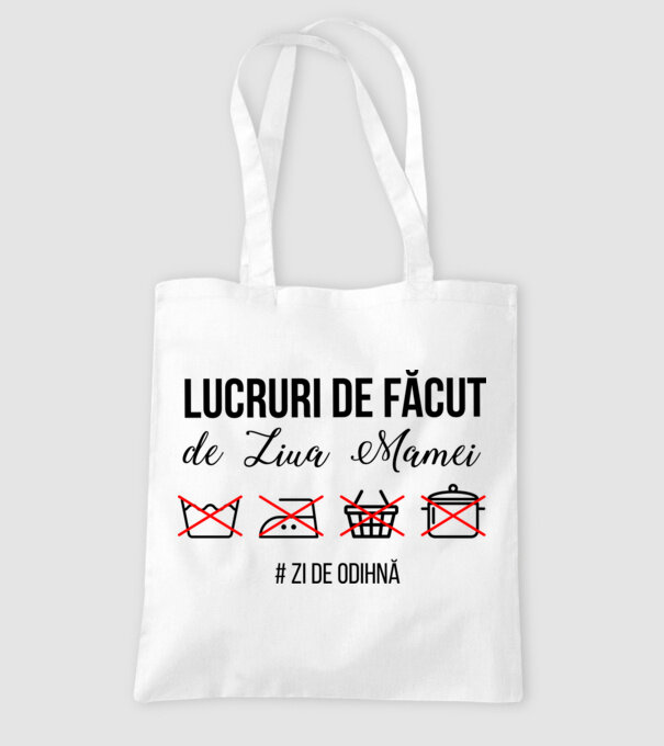 Lucruri de făcut de Ziua Mamei - # zi de odihnă model alb pe tricou