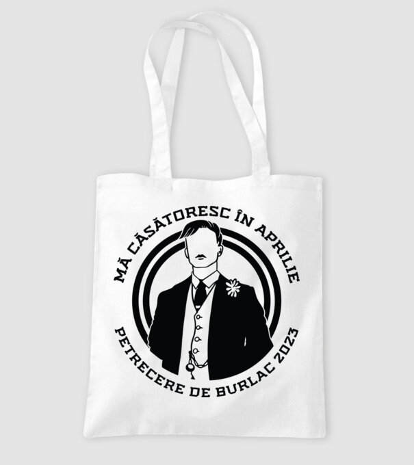 mă căsătoresc în aprilie - petrecere de burlac model alb pe tricou