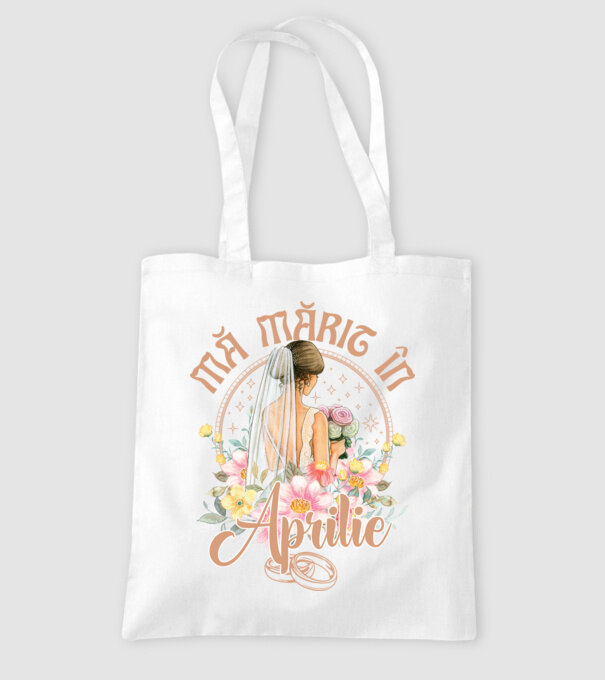 mă mărit - în aprilie model alb pe tricou