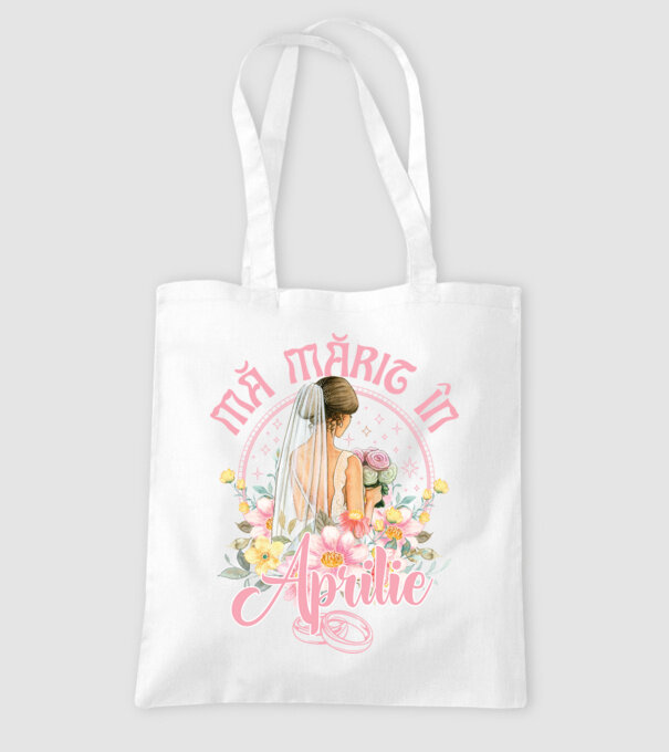mă mărit - în aprilie model alb pe tricou