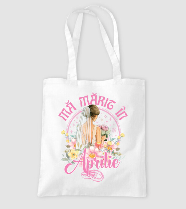 mă mărit - în aprilie model alb pe tricou