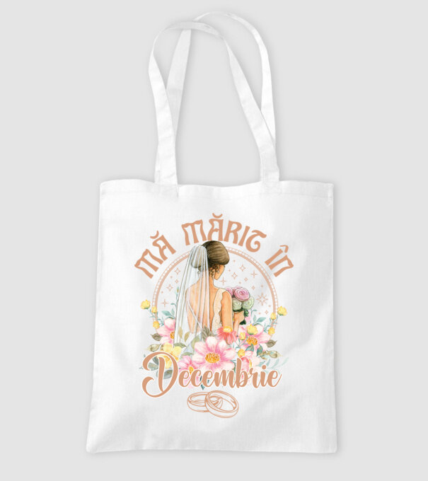 mă mărit - în decembrie model alb pe tricou