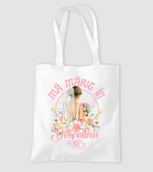 mă mărit - în decembrie model alb pe tricou