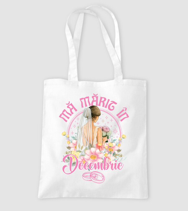 mă mărit - în decembrie model alb pe tricou