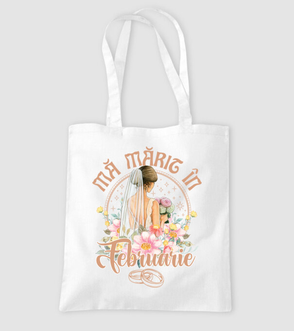 mă mărit - în februarie model alb pe tricou