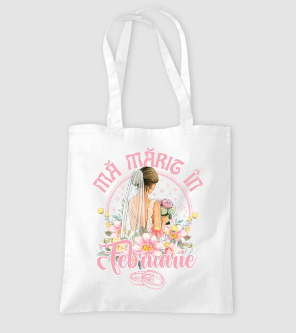 mă mărit - în februarie model alb pe tricou