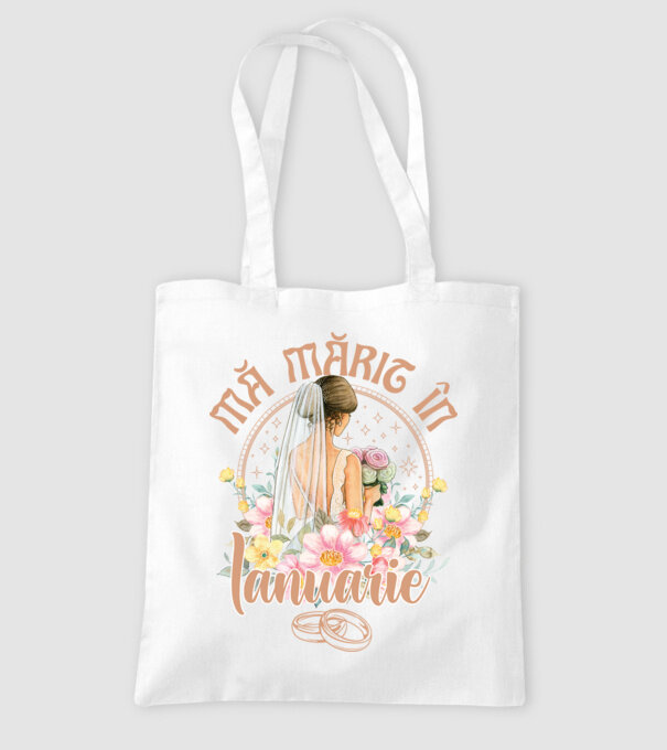 mă mărit - în ianuarie model alb pe tricou