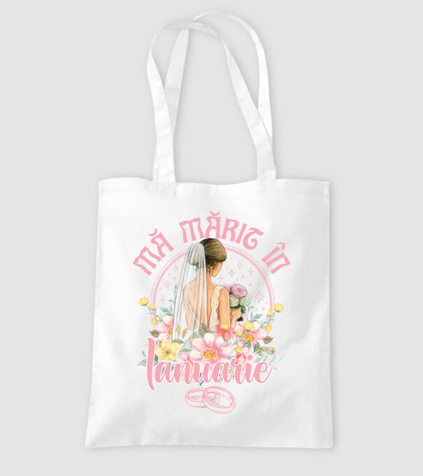 mă mărit - în ianuarie model alb pe tricou