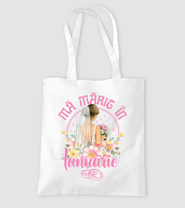 mă mărit - în ianuarie model alb pe tricou
