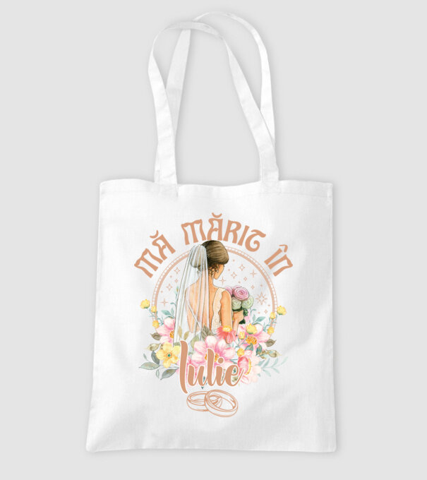 mă mărit - în iulie model alb pe tricou