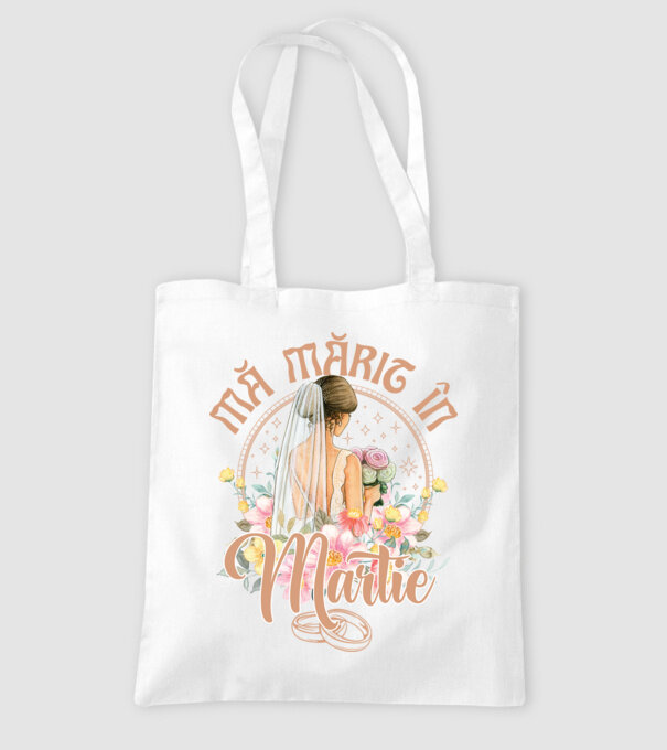 mă mărit - în martie model alb pe tricou