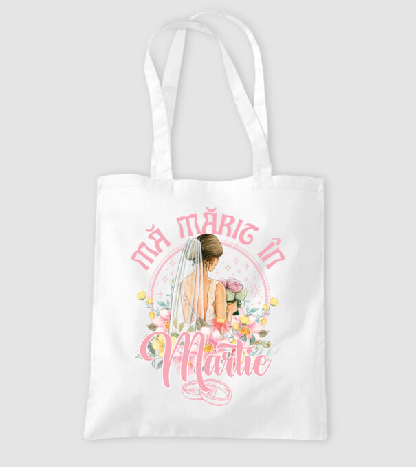 mă mărit - în martie model alb pe tricou