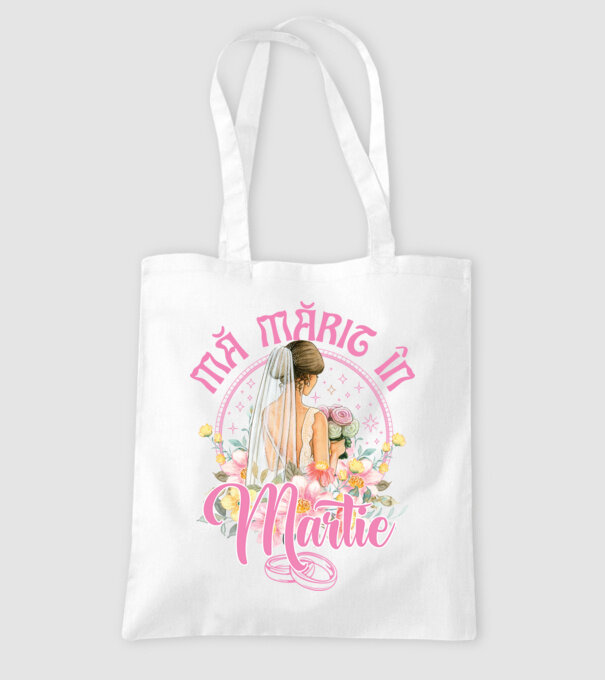 mă mărit - în martie model alb pe tricou