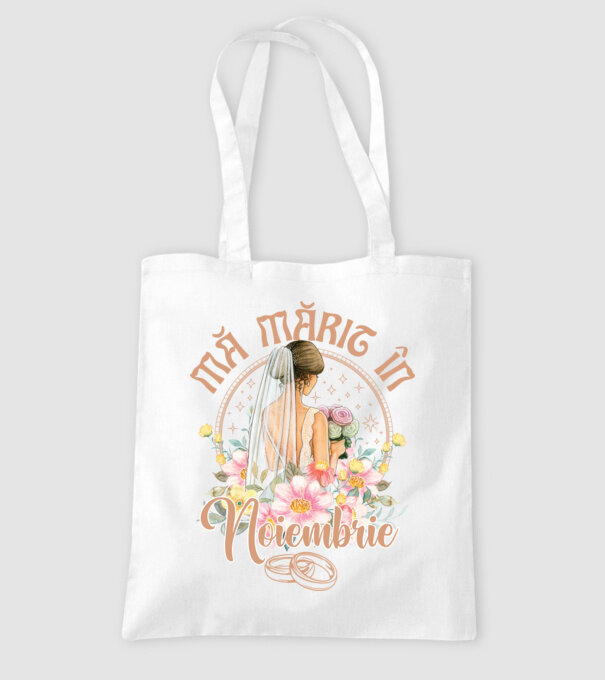 mă mărit - în noiembrie model alb pe tricou