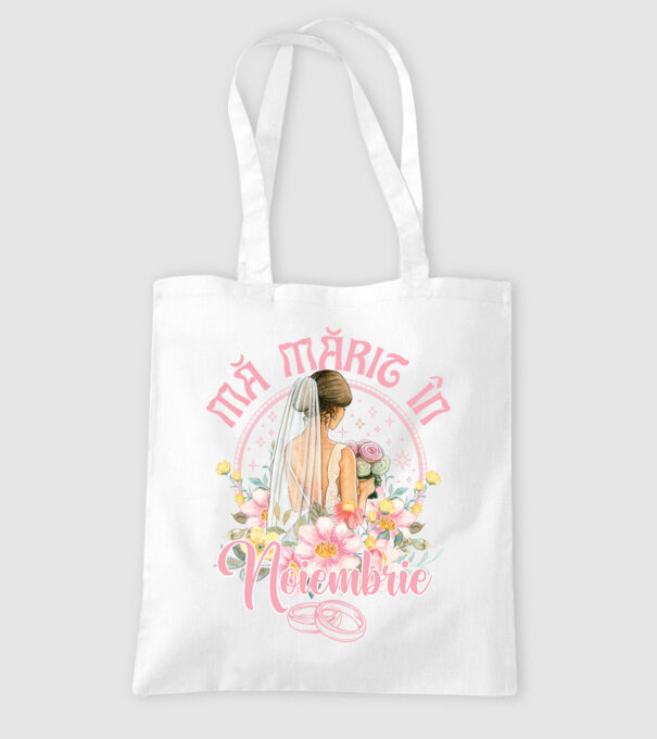 mă mărit - în noiembrie model alb pe tricou