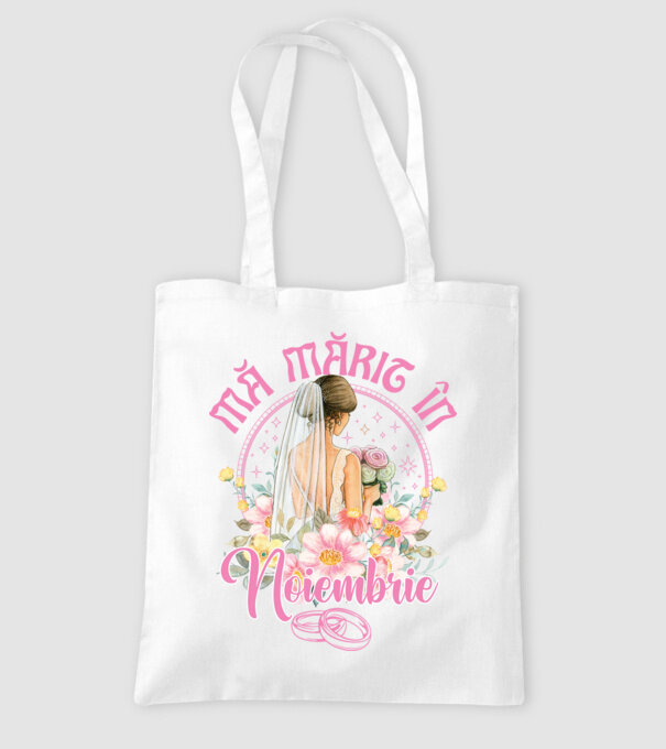 mă mărit - în noiembrie model alb pe tricou