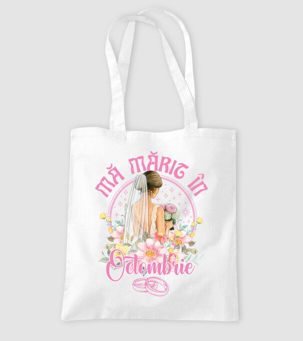 mă mărit - în octombrie model alb pe tricou