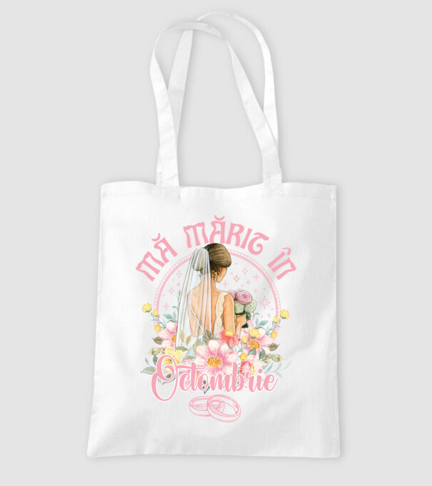 mă mărit - în octombrie model alb pe tricou