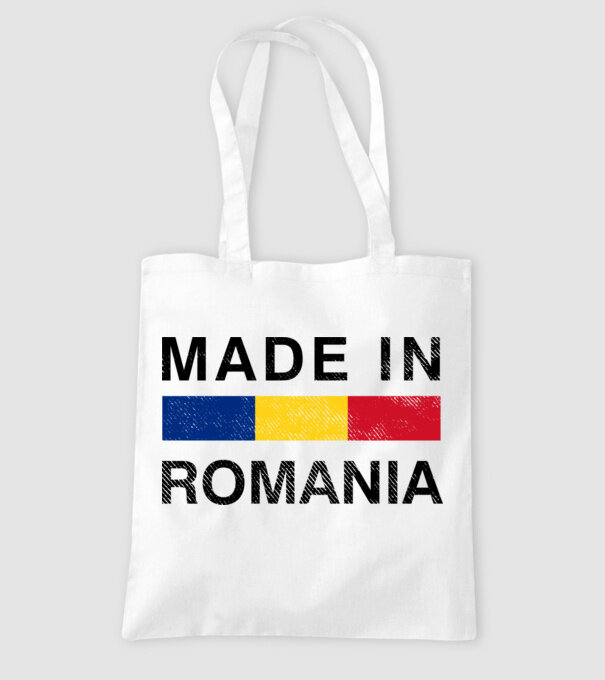 made in romania model alb pe tricou