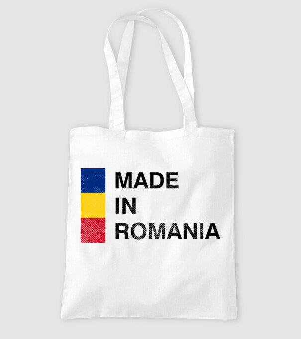 made in romania model alb pe tricou