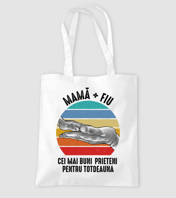 Mamă + fiu - Cei mai buni prieteni pentru totdeauna model alb pe tricou