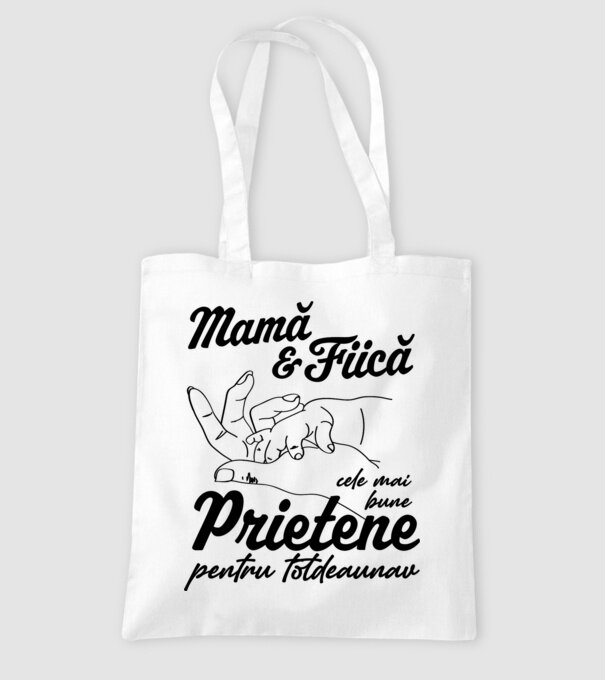Mamă & fiică - cele mai bune prietene pentru totdeauna model alb pe tricou
