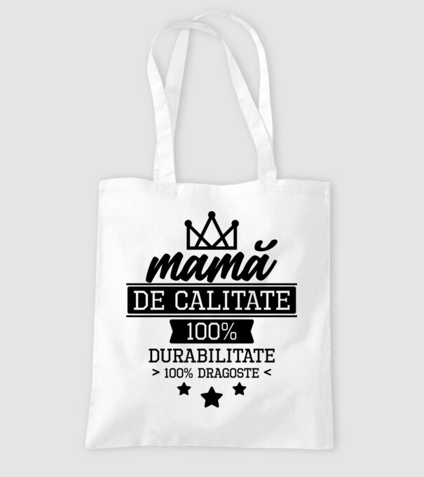 mamă de calitate, 100% durabilitate 100% dragoste model alb pe tricou