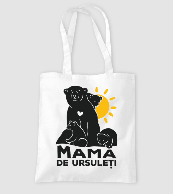 Mamă de ursuleți model alb pe tricou