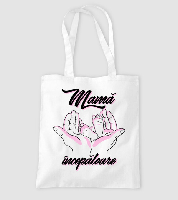 Mamă începătoare model alb pe tricou
