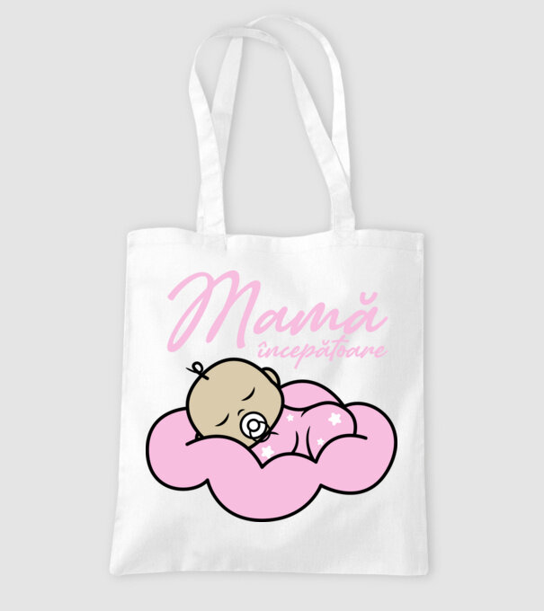 Mamă începătoare model alb pe tricou