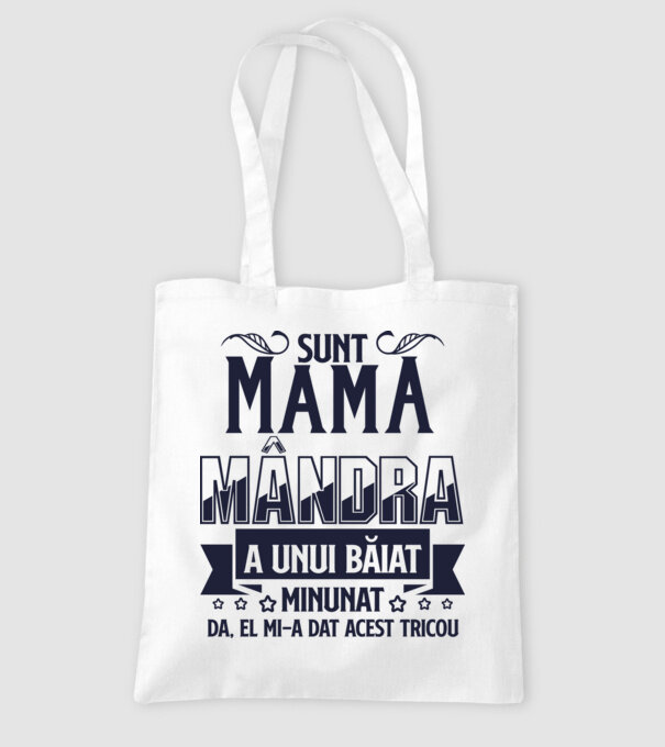 Sunt mama mândră a unui băiat minunat - da, el mi-a dat acest tricou model alb pe tricou